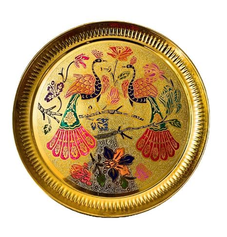 Thali Prasad de latón labrado para decoración tradicional de inauguración
