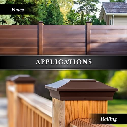 Image of Classy Caps 6x6 Aluminum Post Cap - fits 5 inchx5 inch, 5.5 inchx5.5 inch & 6 inchx6 inch Deck & Fence Posts - Cast Aluminum - Heavy Duty (Brown)