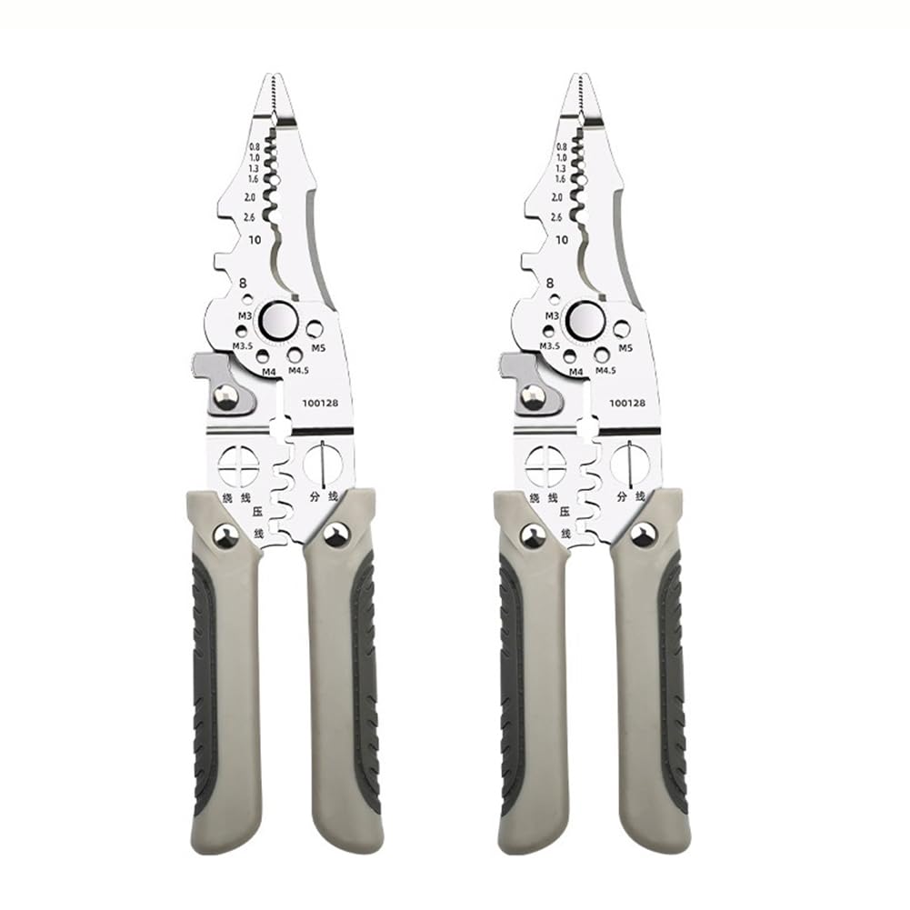 Littimoon Multifunctional Wire Stripper Crimper Cable Cutter Pliers, Professional Electrical Wire Stripping Tool 2Pcs