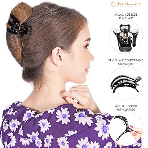 Pinzas para cabello negras curvas paquete 6 piezas miniatura 3
