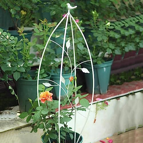 1M Vintage Rankhilfen For Kletterpflanzen, Eisen Metall Rankobelisk, Blumenstütze, Trendiger Distressed-Stil, Vogeldekoration, Pflanzenständer For Kletterpflanzen, Blumen, Sträucher, Gemüse ( Color :
