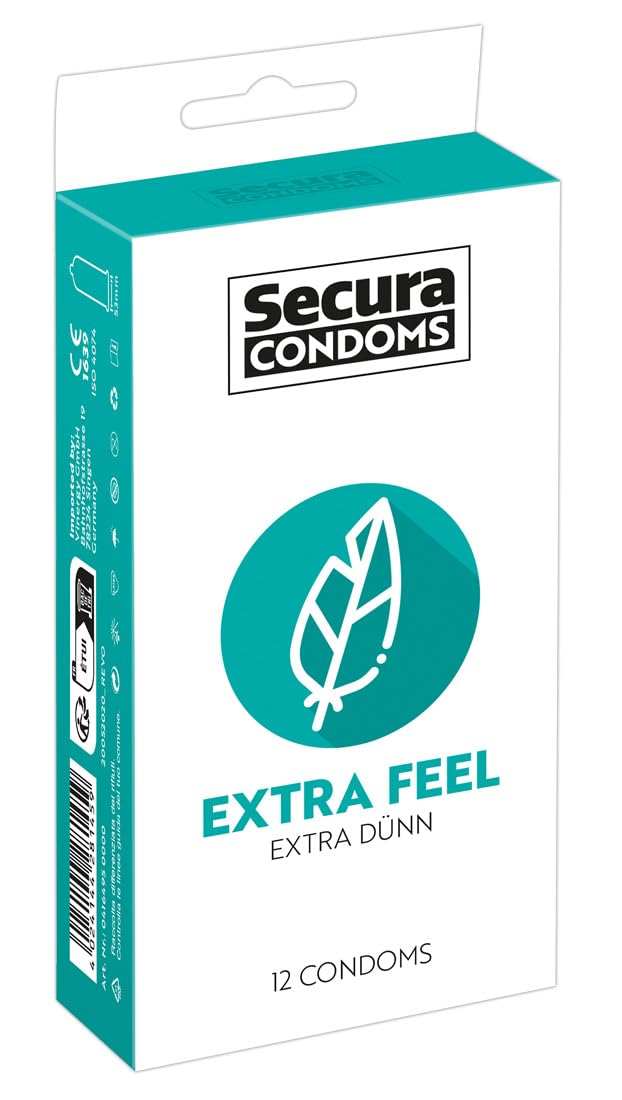 Secura Extra Feel 12Pcs Box Condoms Transparent 18 cm