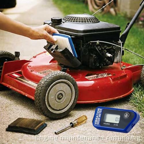 Digital Engine Stunde Meter komplett wasserfest zurücksetzbar Vibration Stunde kabellos für alle vibrierender Maschine Motocross Marine Motorrad Snowmobil ATV Boot Generatoren 16B (blue)