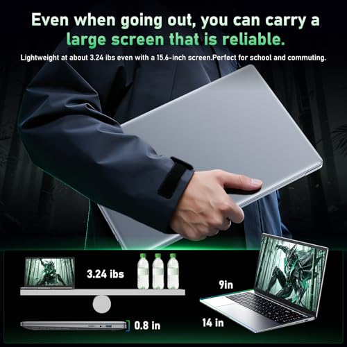 Image of Laptop Computer 15.6 inch Win11 Pro Laptops 4425Y Processor, 8GB RAM 256GB SSD,Ms Office 365,100% sRGB Screen, Notebook,Dual Band WiFi5 BT5.0,USB-A,HDMI,FHD 1920 * 1080 Display (Black)