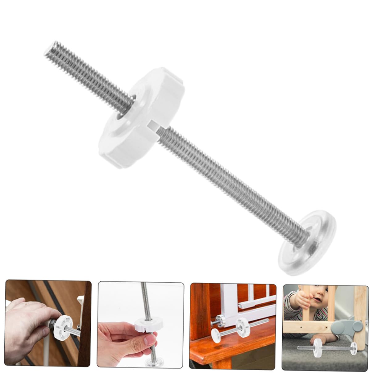 YARNOW 4 Ensembles Pièces De Balustrades De Porte Extra Large Porte Bébé Porte De Sécurité pour Bébé Assorti Accessoires Matériels Quincaillerie Alliage D'aluminium Blanche 5 Pièces * 4