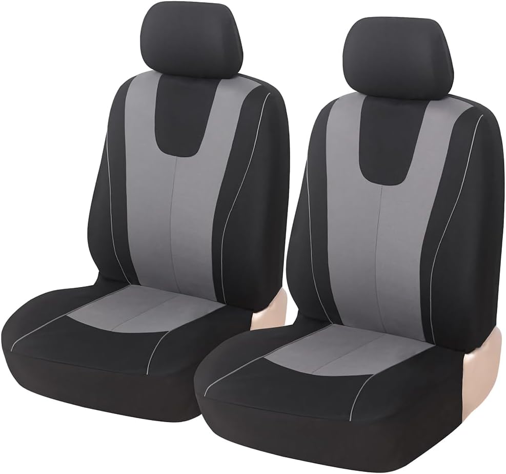 ZIMISI 4PCS Car Front Seat Covers, Comfort Breathable Vehicle Seat Protector Cover, Universal Automotive Interior Accessories for Car, SUV, Truck (Black)