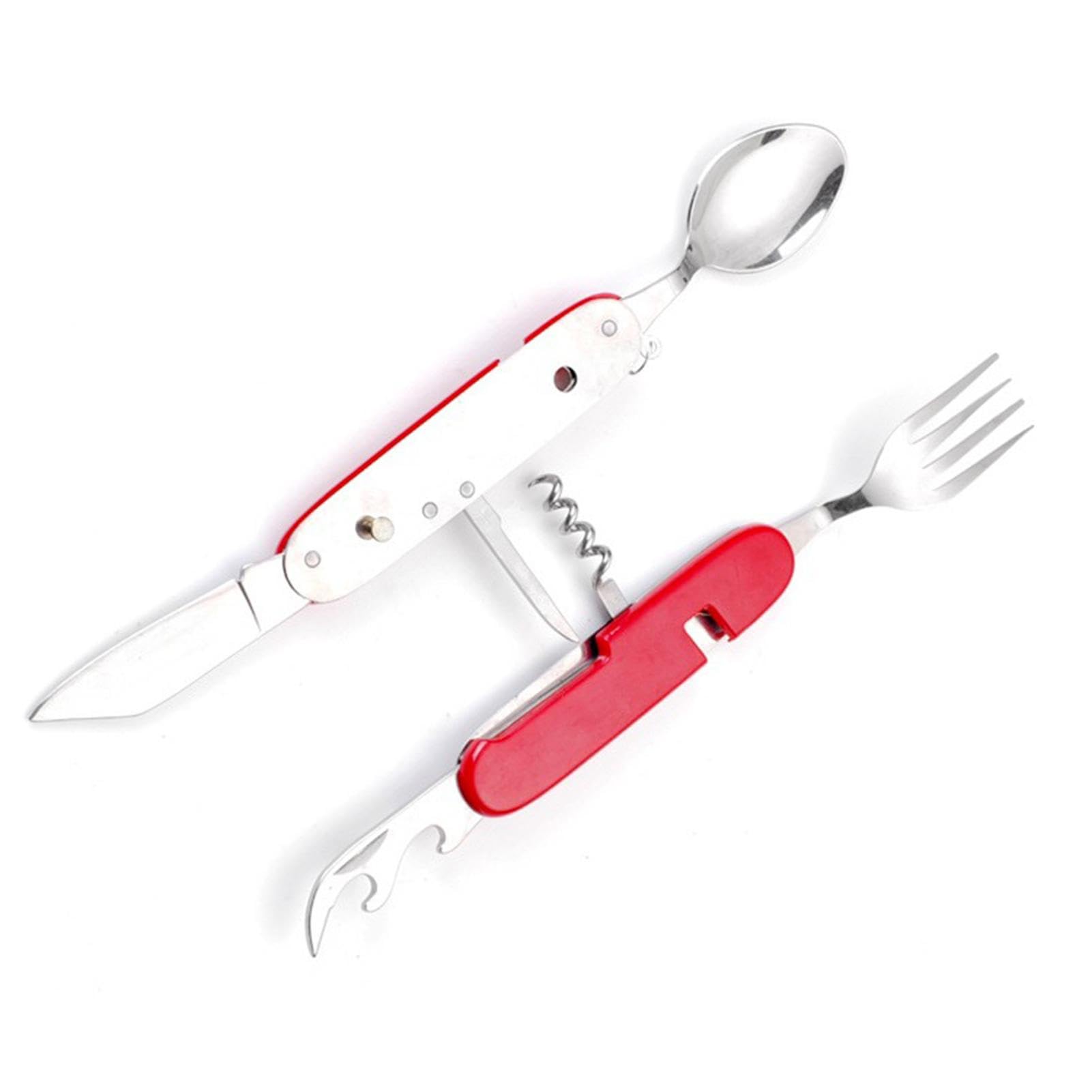 Camping-Utensilien-Set,Camping-Utensilien-Set - 6-in-1 faltbares tragbares | Besteckset - Abnehmbares Mehrzweck-Campingbesteck mit Flaschenöffner für Picknick-, Wander- und Angelbegeisterte