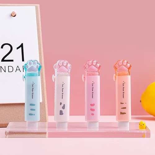 Miniatura 2 de Cinta de corrección de dibujos animados, lindos borradores en forma de gato, doble punta, corrección de borrados lindos para niños y estudiantes de