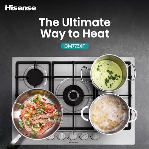 Hisense GM773XF plaque Acier inoxydable Intégré placement Gaz 5 zone - vue 4
