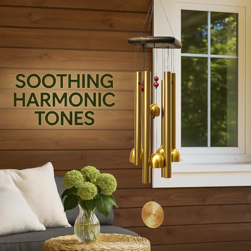 Image of Soothing Wind Chimes for Home Decor - Positive Energy Chimes for Bedroom, Balcony, Garden, Living Room | Ideal Gift for Rakhi, Housewarming, Couples, Brother, Sister |2 Relaxing Sound