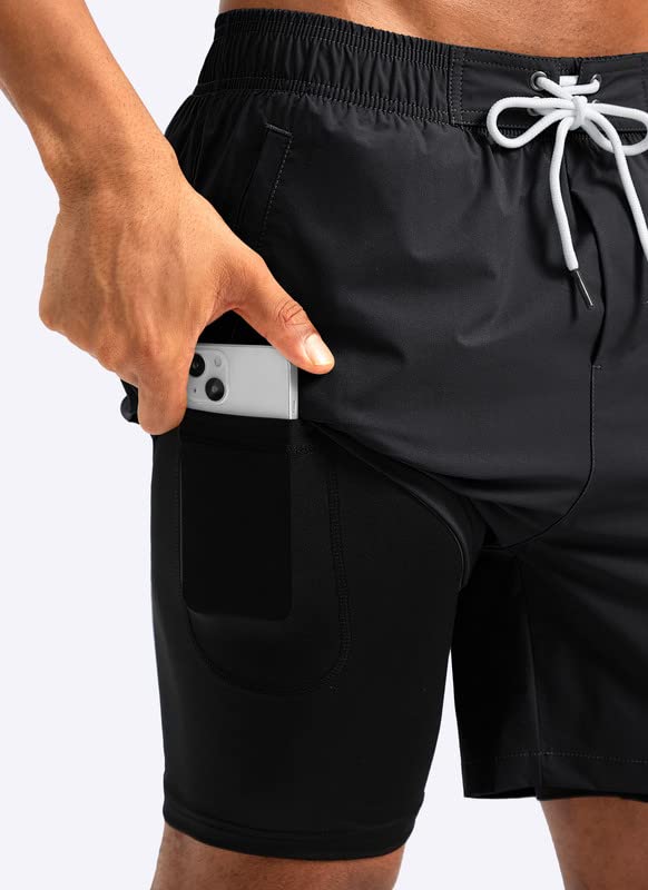 G Gradual Mens Swim Trunks with Compression Liner 5 inch Inseam Quick Dry Bathing Suits with Zipper Pocket-No Thigh Chafing4