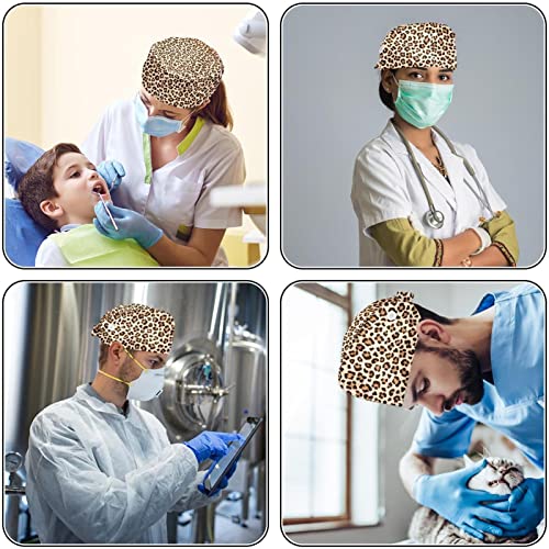 Chapeaux de Travail pour Hommes Léopard Casquettes Ajustables - 5