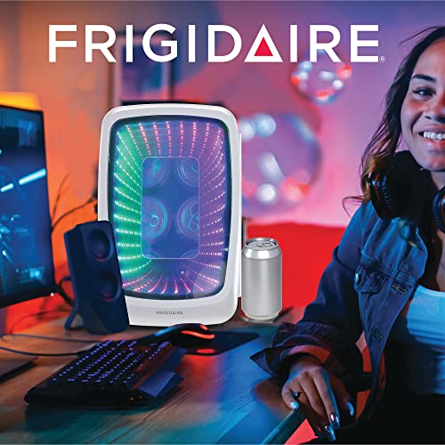 Frigidaire Gaming Light Up Mini Beverage Refrigerator, 6 can, 4 liters, Cooler with large see through door and LED lights Perfect for Gaming Experience, Home, Office, or Cars.12V Charger (White) by Frigidaire - Image 6