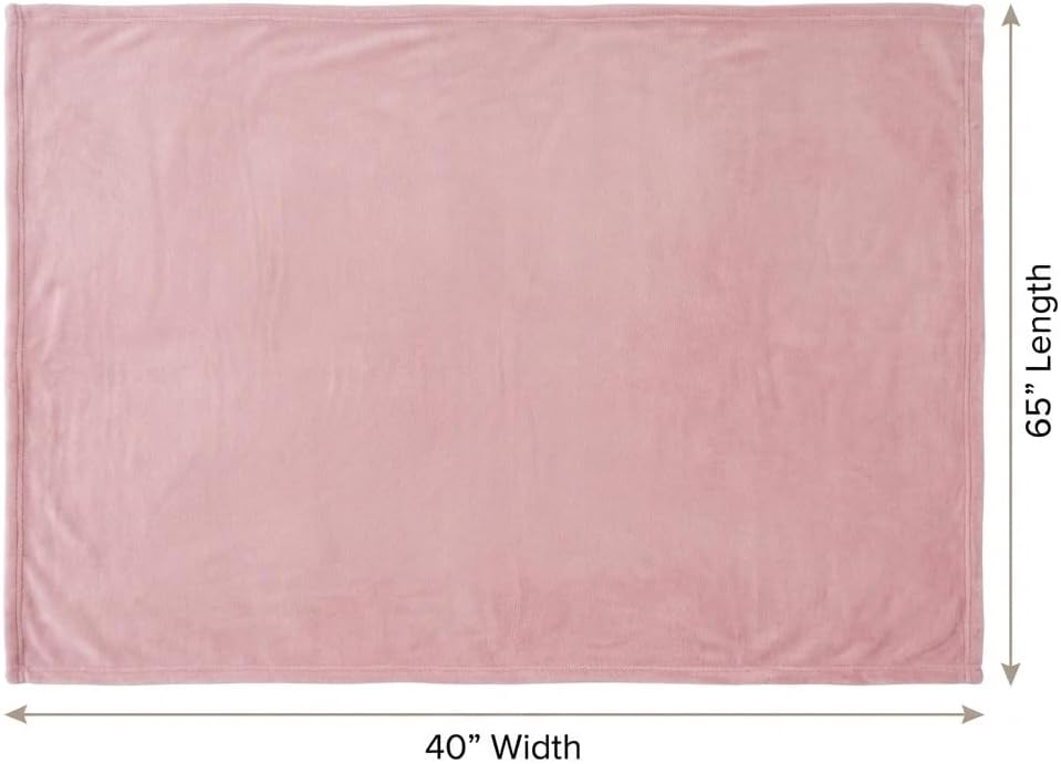EverSnug Travel Blanket and Pillow - Ultra-Soft, Compact & Lightweight, 65x40 Inches, with Carry Case, Luggage Sleeve & Backpack Clip for Airplane Comfort (Light Pink) - Image 3