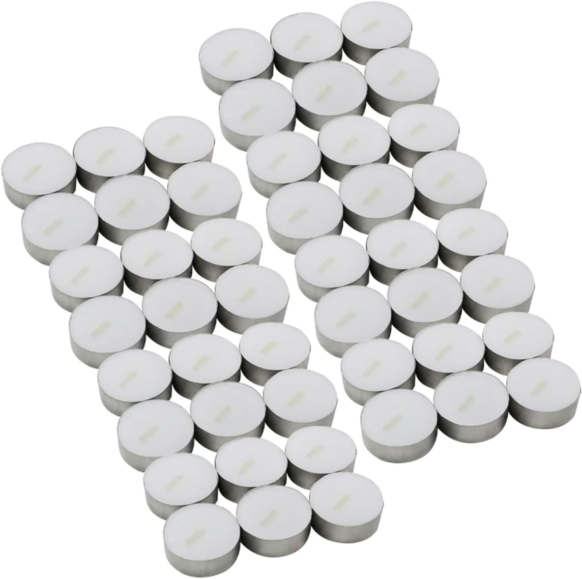 Homoyoyo 100pcs White Round Smoke-Free Votive Candles Wax and Aluminum Mini Tea Light Candles Portable for Household Use and Romantic Atmosphere