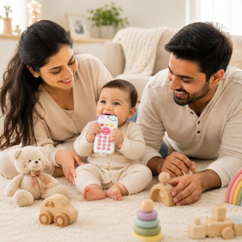 Image of CHICAGOZONE Premium Baby Silicone Teether Ring Toy - BPA Free Soft Teething Toy for Infants, Multi-Texture Sensory Chew Toy, Easy Grip Teether for Babies 3-12 Months, Cute Animal Design (Multicolor) (WHITE REMOTE KITT)