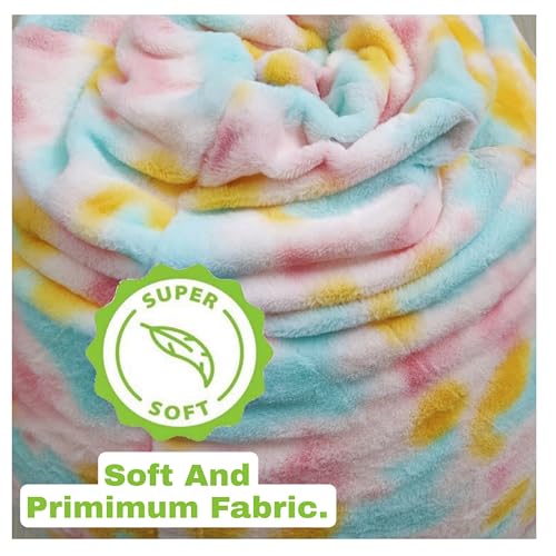 Image of New Tie Dye Rainbow Design Furry, Bean Bags with Beans Filled, Chair. Premium and Luxurious Fur Bean Bag with thermocol Balls XXXL (Floral)