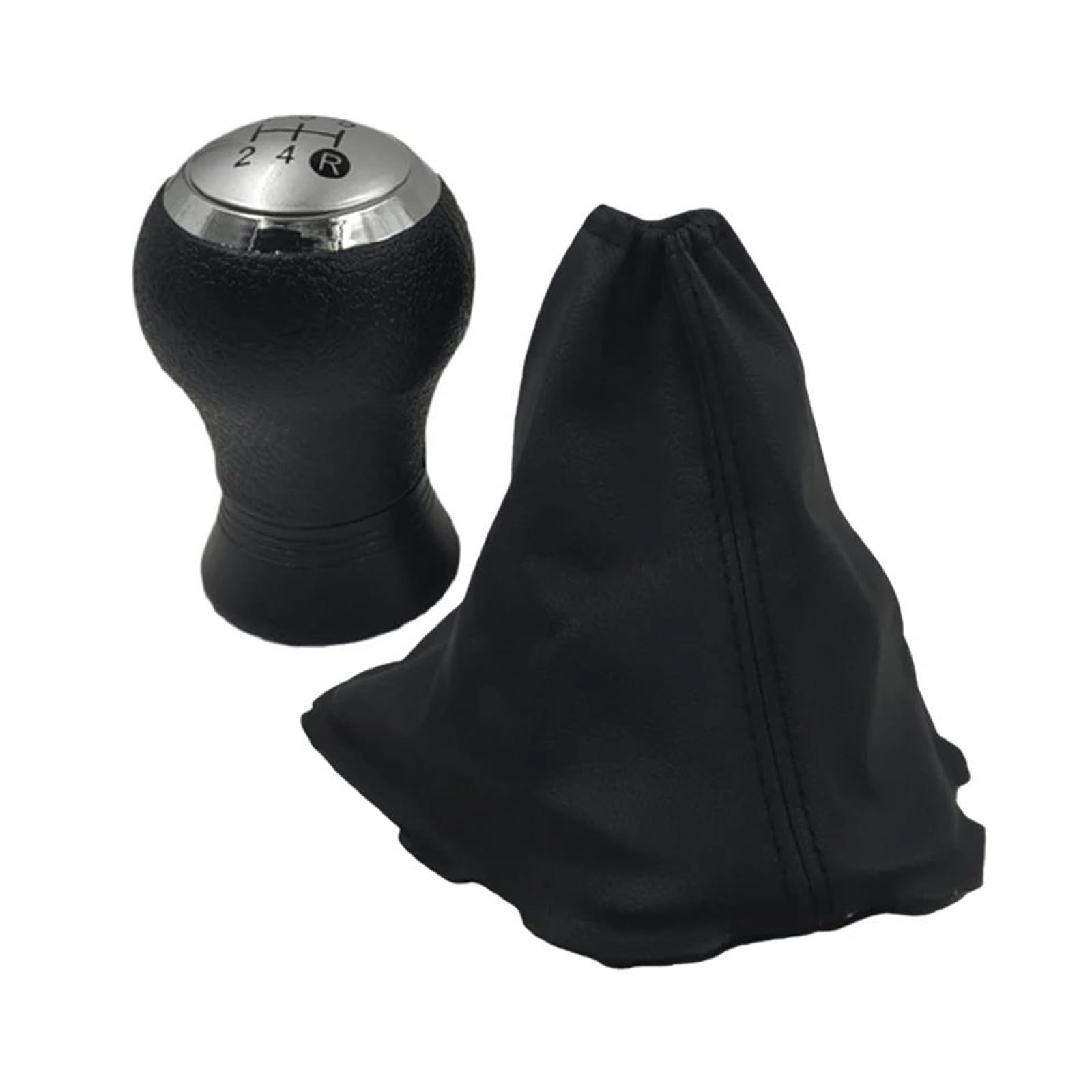 Reokip 5 Speed 1Set Silver Gear Shift Knob Boot Lever Gaitor Shifter For Toyota For Auris E150 2006-2012 Gearbox Gaiter Stick Handles Cover Shifter Lever Knob(5 Speed 1Set Silver)