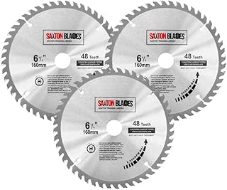 Saxton TCT Circular Wood Saw Blades 160mm x 48T x 20mm Bore Compatible with Festool TS55 Bosch Makita (Pack of 3)