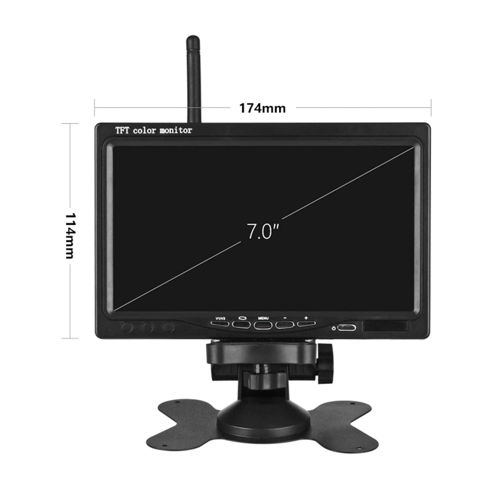 7 "bezprzewodowy Monitor Samochodowy 1920 * 1080P TFT Backup Widok Z Tyłu Kamera Cofania System Parkowania Tylna Auto DVD Dla Autobusu Miejskiego Stabilna Transmisja SygnałU(With 2 Rear Cameras)