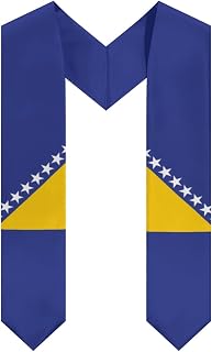 Bosnia Bosnian Flag Bulk Graduation Stoles Class Of 2024 2025 Graduation Shawl Sash Length 72 Inch Graduation Gifts