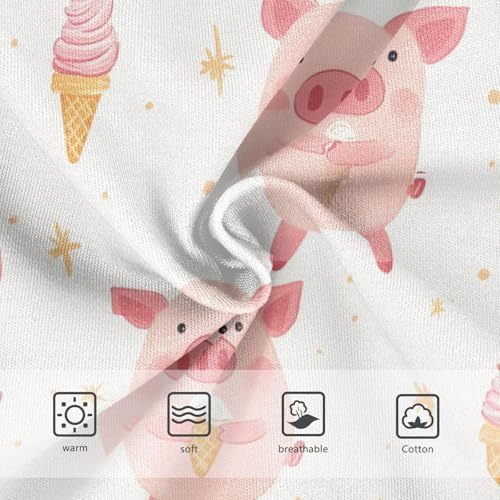 Wusikd Cute Pink Piggy Girls' Underwear Cotton Ice Cream Girls Briefs Soft Toddler Underwear 2T3