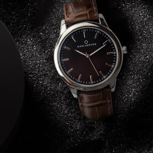 Image of Carlington Aristocrat Series Analog Watches for Men with Premium Leather Strap - CT 1077