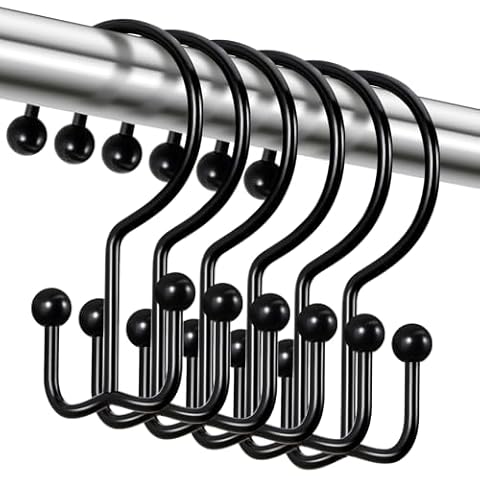 CHICTIE Black Shower Curtain Hooks Cover