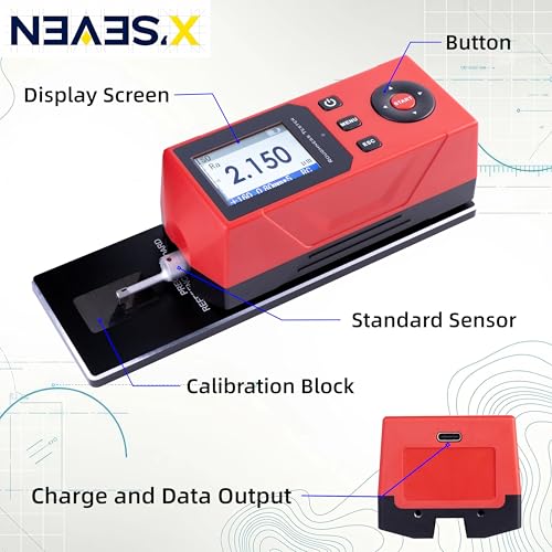 Image of Handheld Surface Roughness Tester,Ra /Rz /Rq /Rt,0.001 m Resolution, ISO, ANSI, DIN, JIS,Data Storage & Output,Calibration Block,NEAES'X S200