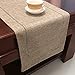 FYJS Runner da Tavolo ad Angolo Piatto Cavo in Lino Imitato Tinta Unita Striscia Centrotavola Moderno Ottima Scelta di Regali Rettangolare Decorativo per Sala da Pranzo Cucina 32X180CM,Beige