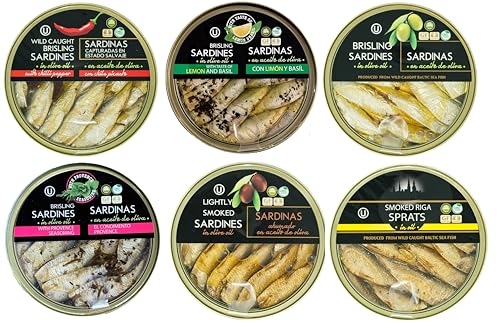 Grilled Catch Smoked Riga Sprats (5.6 Ounce (Pack of 6), Smoked)