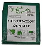 T.W . Evans Cordage G0810 8-Feet by 10-Feet Contractor Grade Poly Tarp,  Black/Green