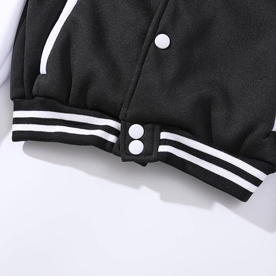 Kids Varsity Jacket Boys Baseball Jacket Sports Outerwear Coat for Girls School Uniform4