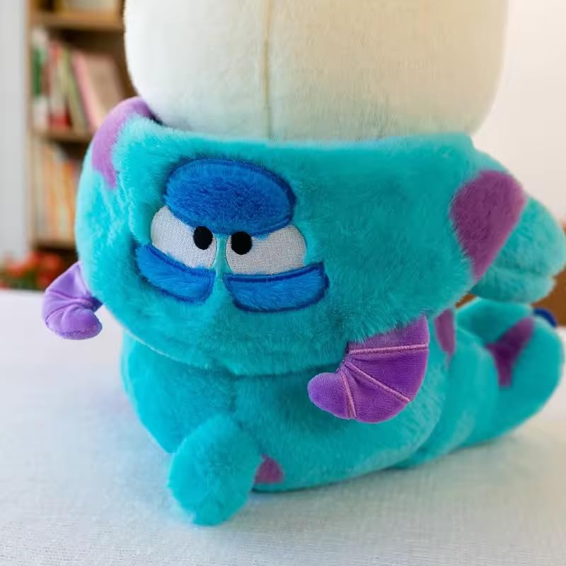 Image of Plush Bear Stuffed Animal 30cm - Cute Kawaii Bear in Turquoise & Purple Monster Costume, Soft Toy for Kids, Birthday Gift, Collectors & Home Decor