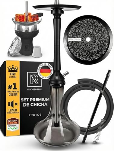 M. ROSENFELD Chicha Kit complet pour narguilé Protos - 75 cm - Kit narguilé avec boulon enfichable, système de soufflage cool, chambre, tube plongeur en...