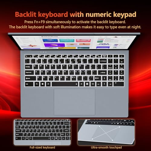 Image of 2 in 1 Laptop Computer, 15.6 Inch Convertible Laptop, 16GB DDR4 RAM 512GB SSD Touchscreen Laptop, AMD Ryzen R3 3200U, AMD Radeon, FHD 1920x1080, 360 Rotating Touch Screen, WiFi 5, Backlit Keyboard