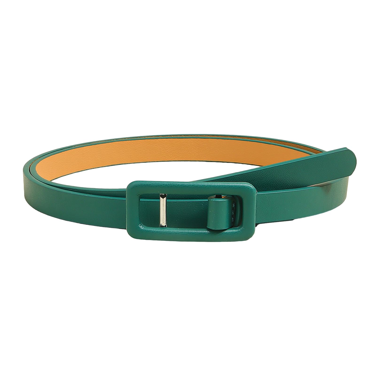 MICFENY Thin Fashion PU Belt with Metal Clasp Women's Lightweight Waistband for Everyday Wear Commuting Outdoor Activity