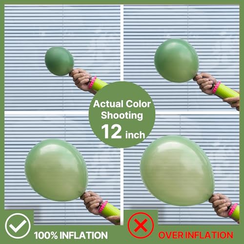 Image of PartyWoo Pink and Green Balloon Arch Kit Garland 140pcs Different Sizes of 18 12 10 5 Inch Metallic Gold Baby Pink Sage Green Sand White Nude Gold Confetti Balloons for Birthday Party Decorations