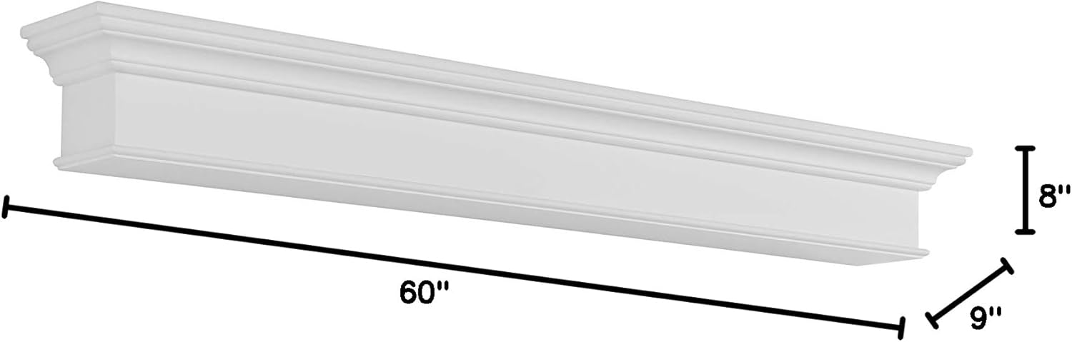Pearl Mantels 610-60 Henry Mantel Shelf MDF, 60", White Paint