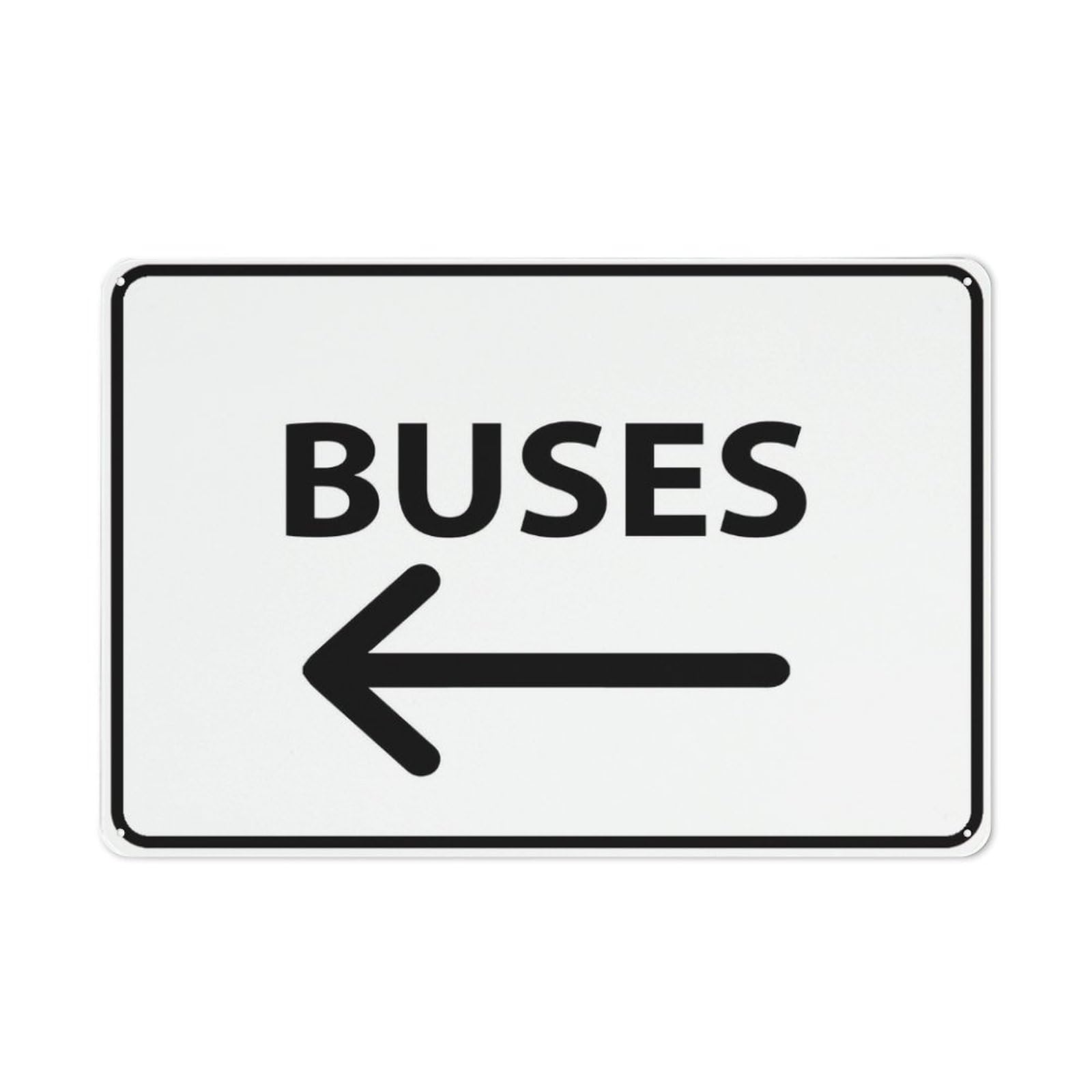 Buses (Left Arrow) Sign 8""X12"" Rust Free Aluminum Signs Outdoor, Metal Tin Sign For Home, Business, Yard