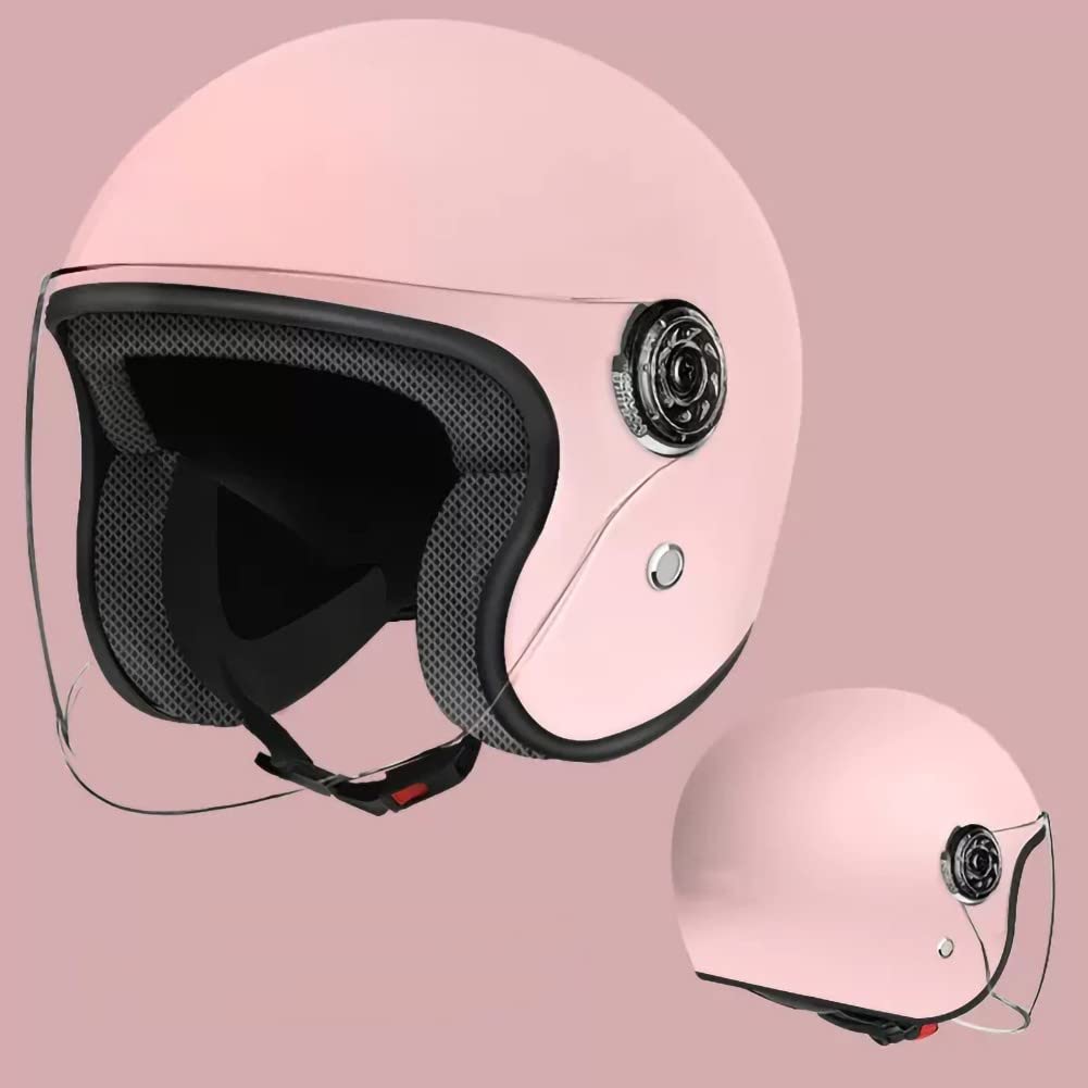 NAIQIALUO Open Helm · Jeugd Klassieke Kat Oren Elektrische Scooter Open Gezicht 3/4 Motorhelm,Scooter Lichte Bromfiets Helm ATV Straat Helm,DOT Goedgekeurd 15,50CM-64CM
