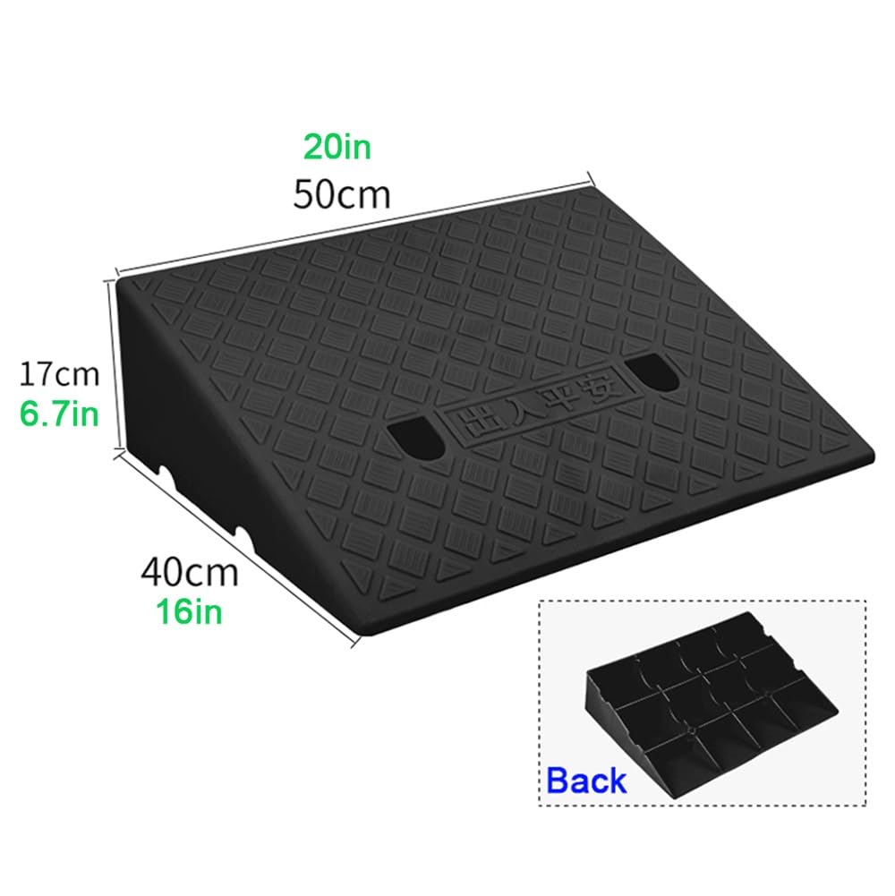 Rampa De Bordillo Ligeras Rampa De Umbral De Puerta De Plástico Rampa De Acceso Alto 15cm Rampa De Entrada Antideslizante Rampas De Bordillo Portátiles(50x40x17cm/20x16x6.7in)