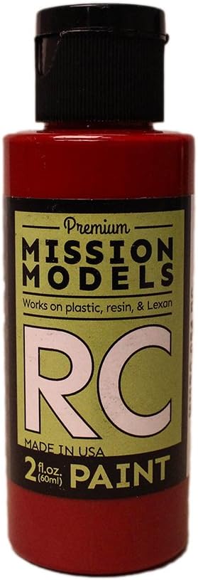 Mission Models MMRC-054 Water-Based RC Paint, 2 oz Bottle, Translucent Red