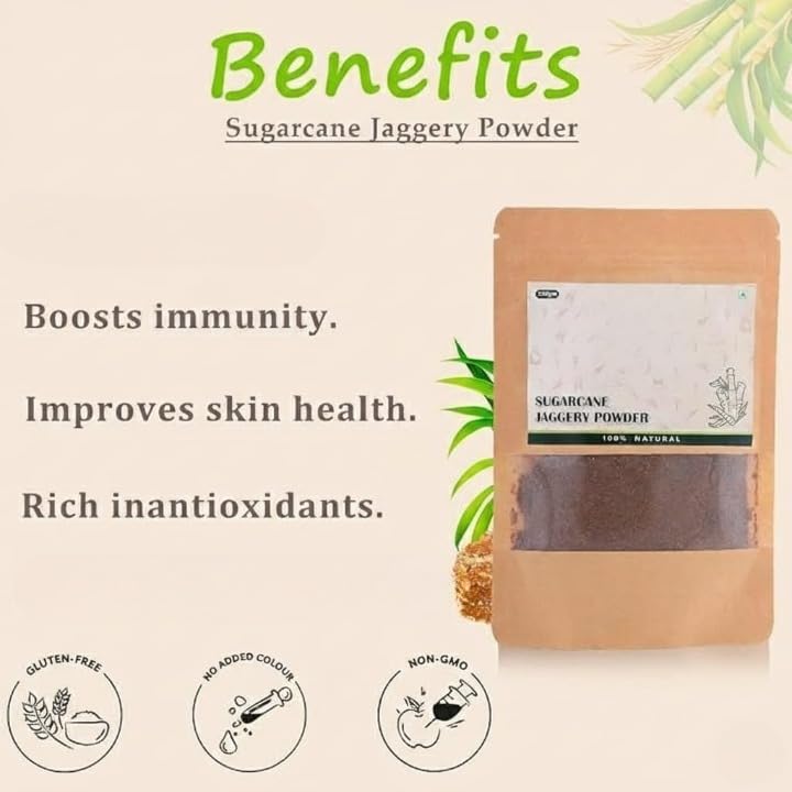 Jaggery Powder,Sugarcane Jaggery, No Chemicals, No Preservatives, No Artificial Colours, Traditionally made, Sharkara Bellam, Nattu Sakkarai -250g