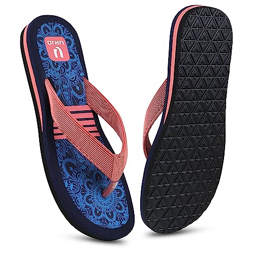 Image of URJO Women's Slippers /FlipFlops Lightweight Super Flexible Arch Support Durable Anti Skid & Stylish Dailywear Slippers /FlipFlops for Women