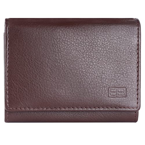 Image of Brooklyn Bridge Genuine Leather Card Holder Wallet for Men Nappa Brown - Slim RFID Protected Wallet, Stylish Leather Credit & Debit Card Holder for Travel