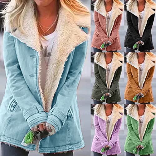 Zefotim Winter Coats For Women,2023 Winter Plus Size Fleece Jacket Loose Soft Outdoor Sherpa Lined Thick Coat Outwear With Pockets Women's Faux Leather Jackets Coats Heated Coat For Women Pkxl #TOP3