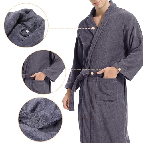 Classic Towels Bathrobe for men,Luxury Hotel Bathrobe,Cotton Terry Cloth Robe,Long Unisex Thick Plush Robe4