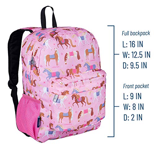 Wildkin 16-Inch Kids Backpack For Boys & Girls, Perfect For Elementary School Backpack, Features Padded Back & Adjustable Strap, Ideal Size For School & Travel Backpacks (Horses) #TOP4
