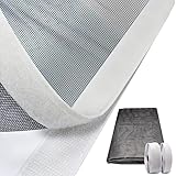 Window Screen with White Upgraded Hook and Loop Adhesive Edging Frame Free Cutting DIY Max 20 feet Perimeter 47x73 to 42x78 inch Black Mesh Window Screens Replacement